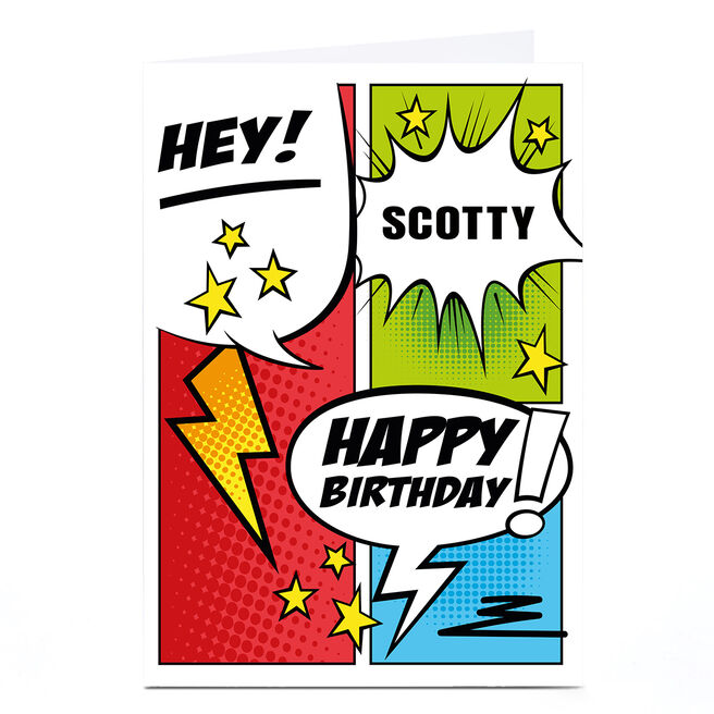 Personalised Hello Munki Birthday Card - Hey!