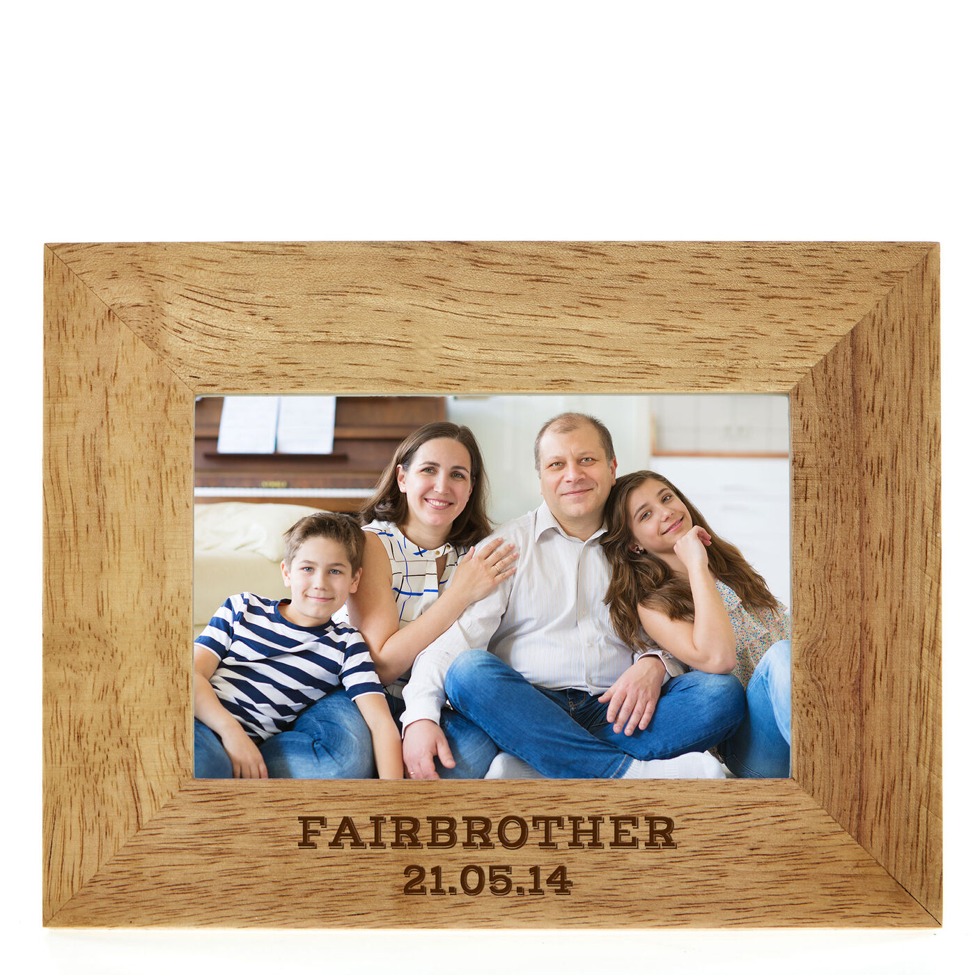 Buy Personalised Engraved Wooden Photo Frame Family Name for GBP 15.