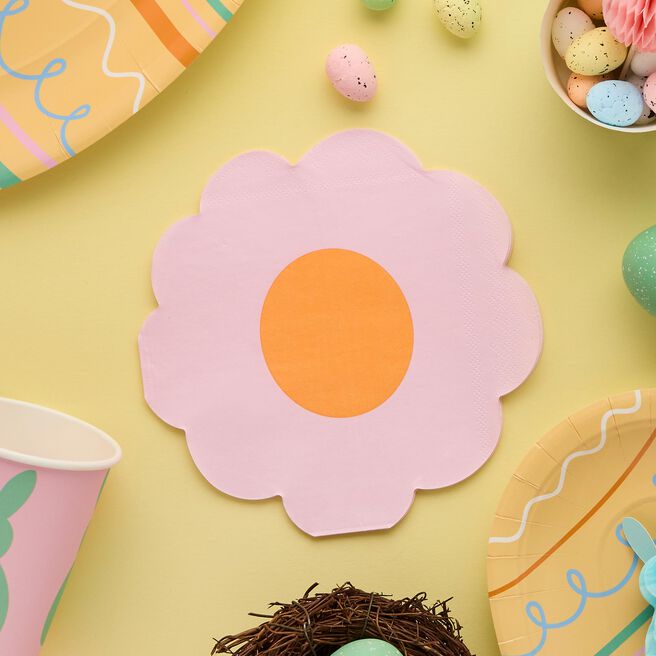 Flower-Shaped Paper Napkins - Pack of 16