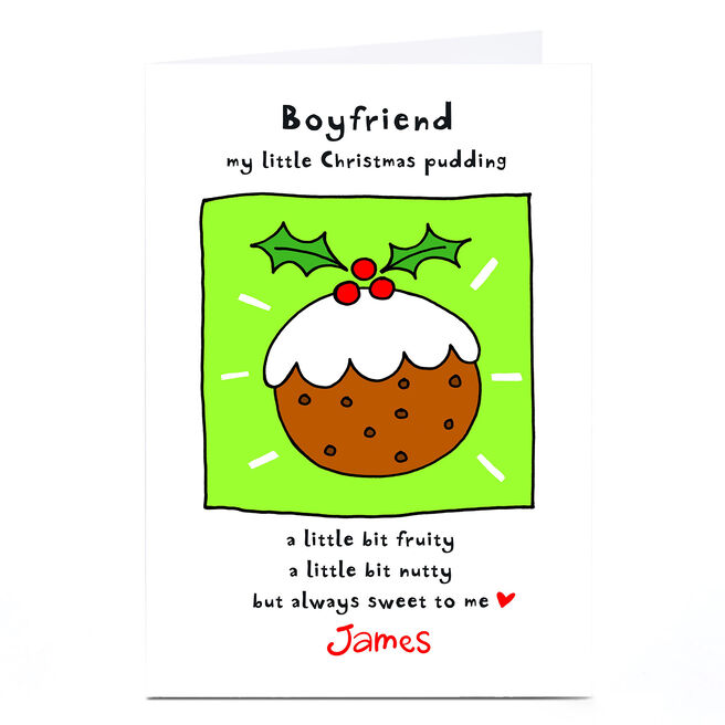 Personalised Christmas Card - Boyfriend Pudding