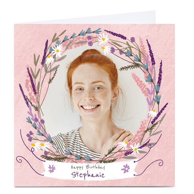 Photo Emma Valenghi Birthday Card - Floral Frame