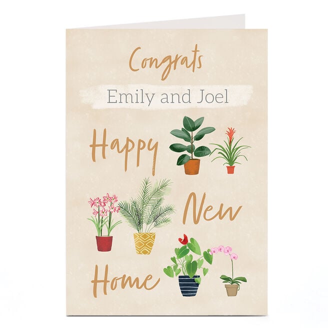 Personalised New Home Card - House Plants 