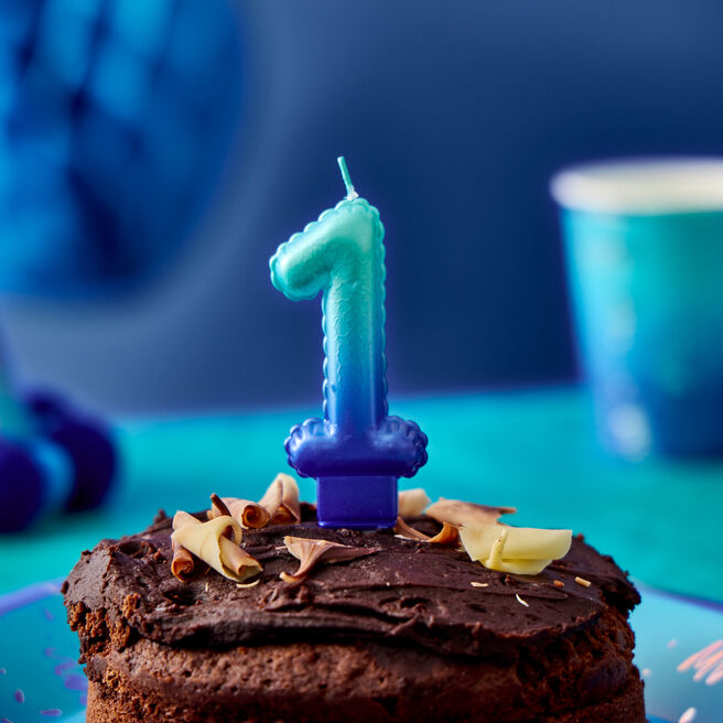 Blue Number 1 Cake Candle