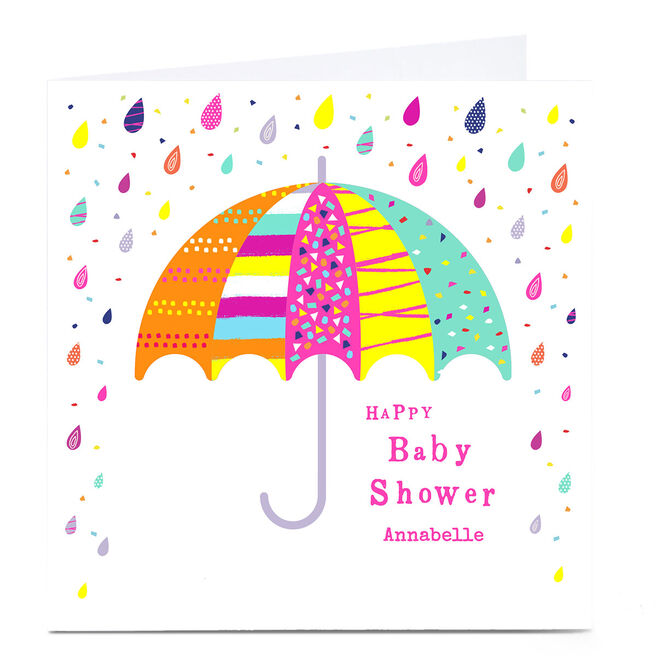 Personalised Baby Shower Card - Umbrella 