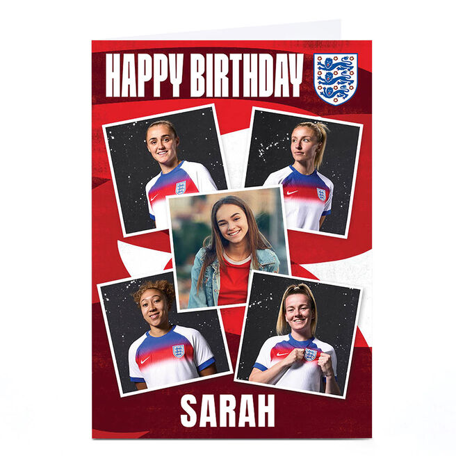 Photo Birthday Card - Lionesses England, Any Name