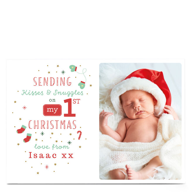 Photo Christmas Card - On my First Christmas, From Baby 