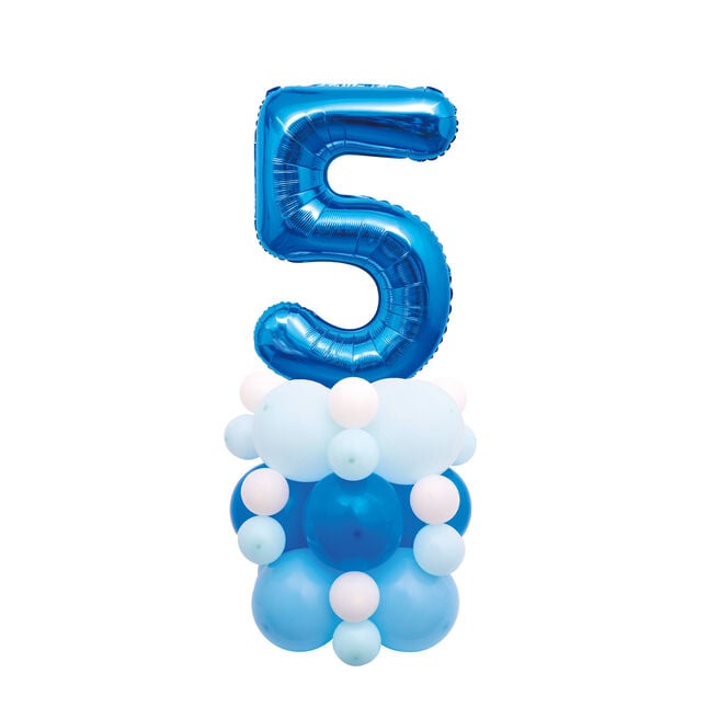 Blue 51-Inch Age 5 Air-Fill Balloon Stack Set