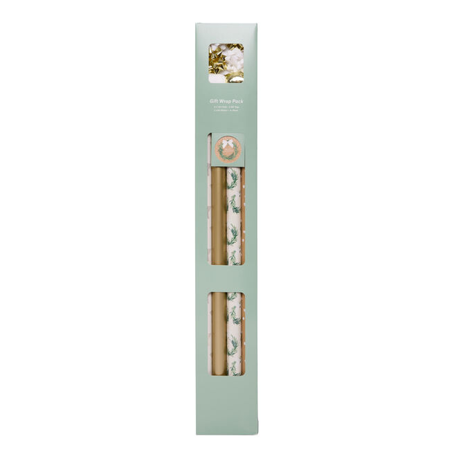 Lush & Simple Christmas Gift Wrap Packs - 12 Rolls & Accessories
