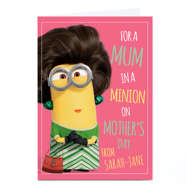 Personalised Minions Mother's Day Card - Mum in a Minion
