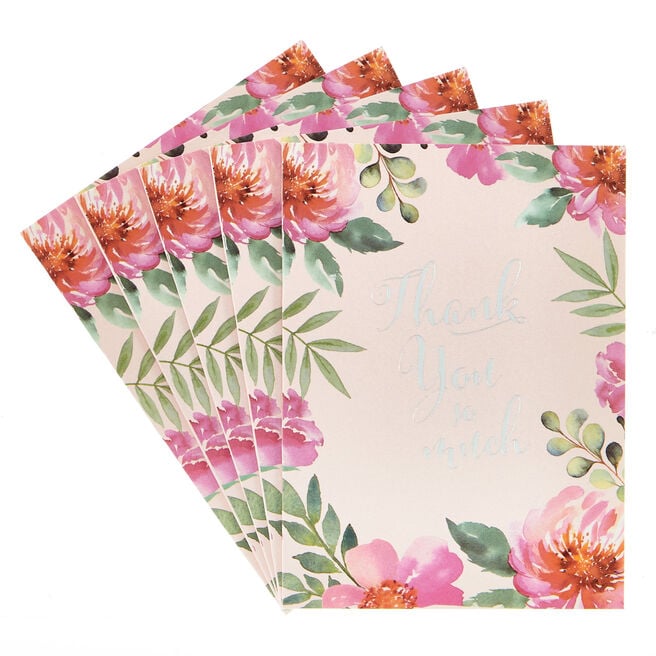Floral Thank You Note Cards - Pack of 10
