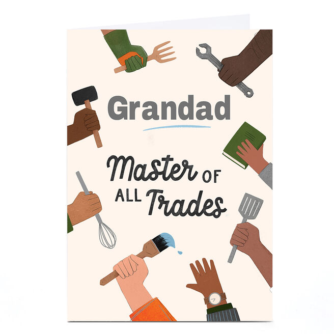 Personalised Father's Day Card - Master of Trades, Grandad