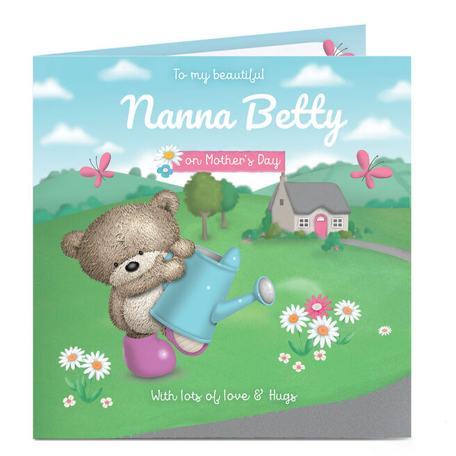 Personalised Hugs Mother's Day Charity Card - Garden Bear