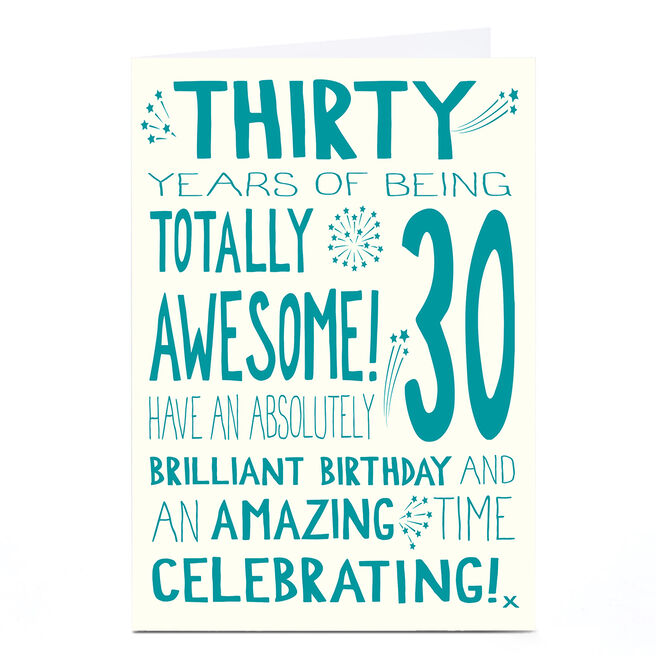 Personalised 30th Birthday Card - Totally Awesome!