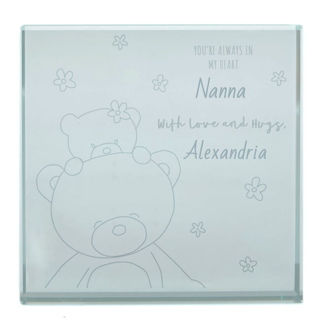Personalised Hugs Glass Token - Always in My Heart