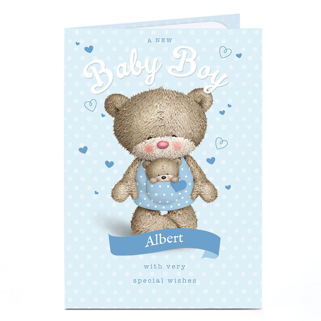 Personalised Hugs New Baby Card - A New Baby Boy