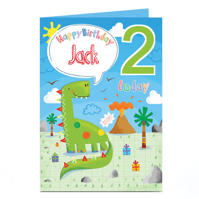 Personalised Editable Age Birthday Card - Dinosaur
