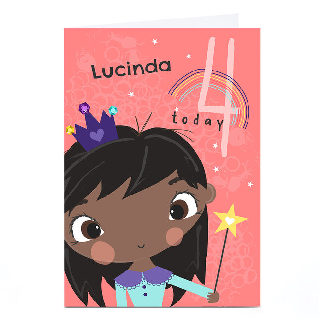 Personalised Rachel Griffin 4th Birthday Card - Princess 