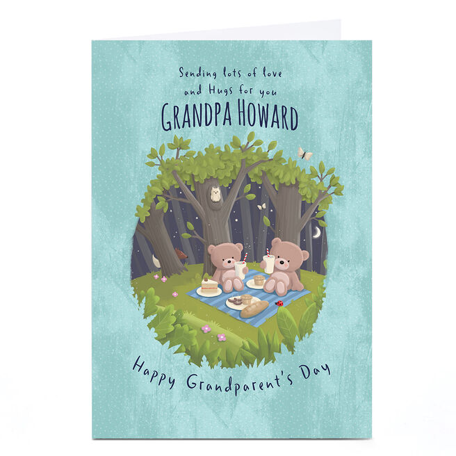 Personalised Hugs Bear Grandparents Day Card - Love & Hugs