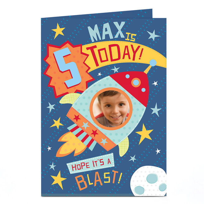 Photo Birthday Card - Hope It's A Blast, Editable Age