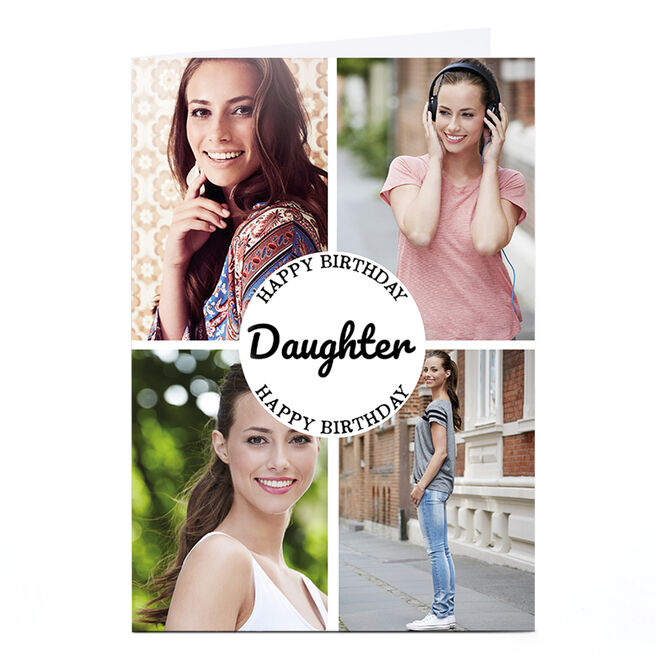 Photo Birthday Card - Daughter, 4 Photos