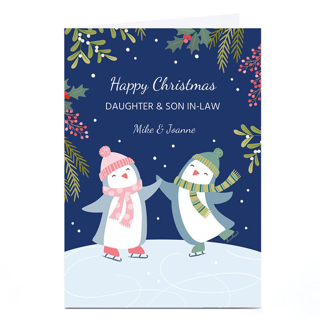 Personalised Klara Hawkins Christmas Card - Penguins