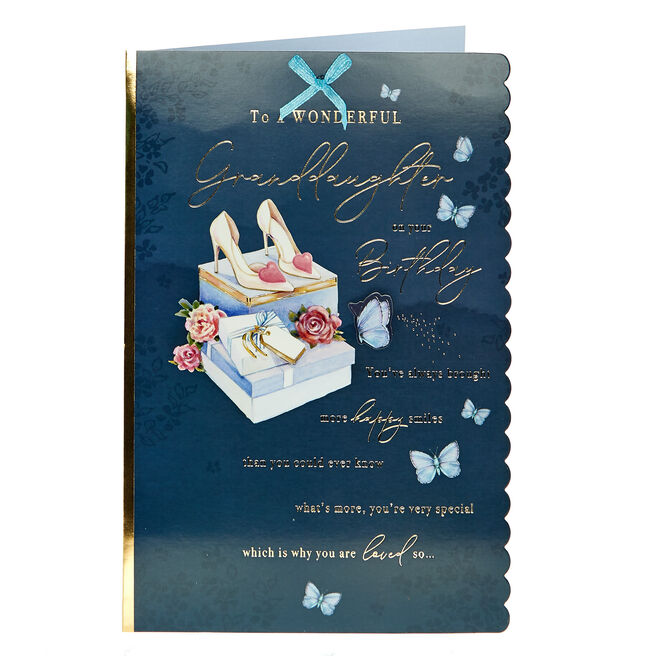 Birthday Card - Wonderful Granddaughter Heels