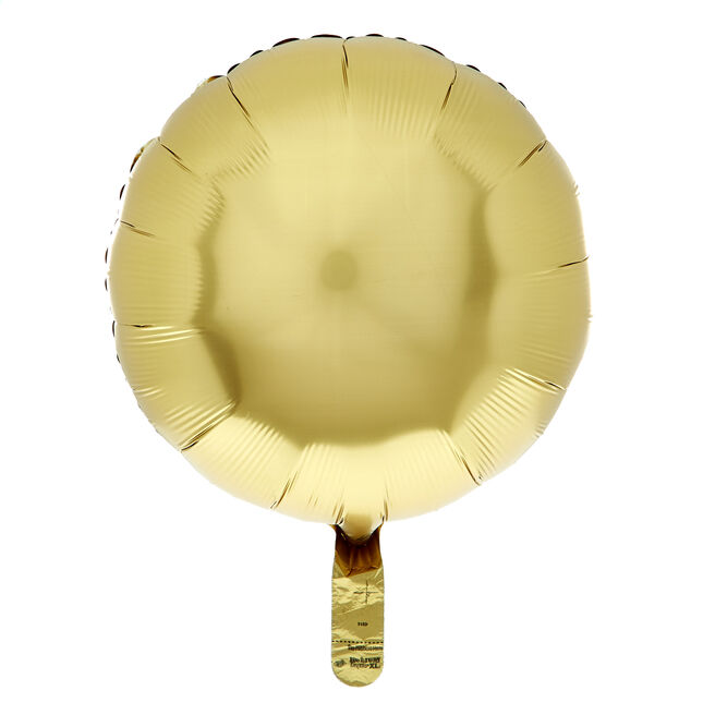 Gold Satin Round Foil Helium Balloon - 18 Inches