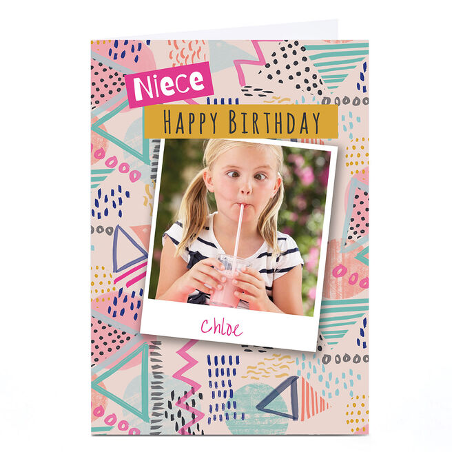 Personalised Emma Isaacs Birthday Card - Niece Polaroid