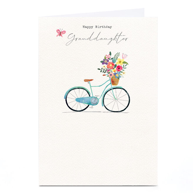 Personalised Cory Reid Birthday Card - Floral Bike, Granddaughter