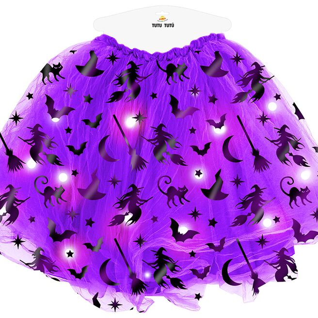 Fancy Dress Purple Witch Light Up Tutu