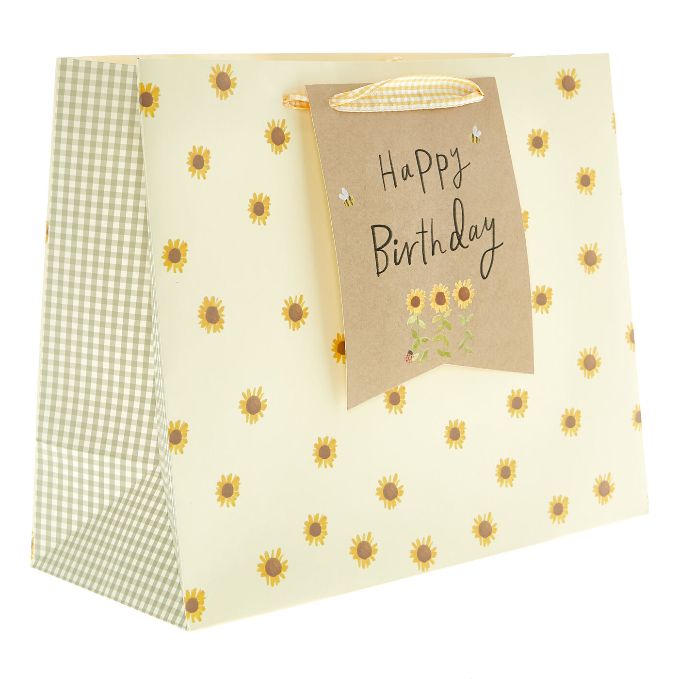 Buy Large Landscape Gift Bag Sunflowers Happy Birthday for GBP 1.49