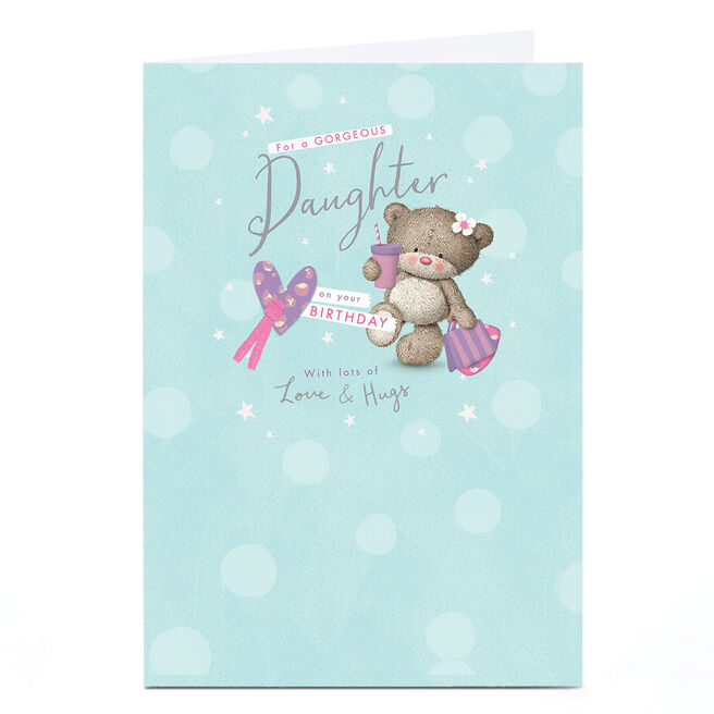 Personalised Hugs Birthday Card - For A Gorgeous Daughter