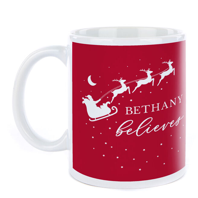 Personalised Christmas Mug - Santa's Sleigh