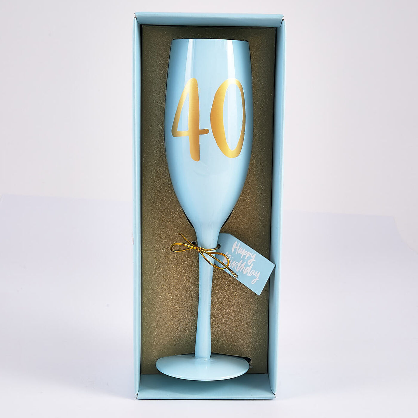 Buy 40th Birthday Large Blue Champagne Flute for GBP 2.99 Card Factory UK