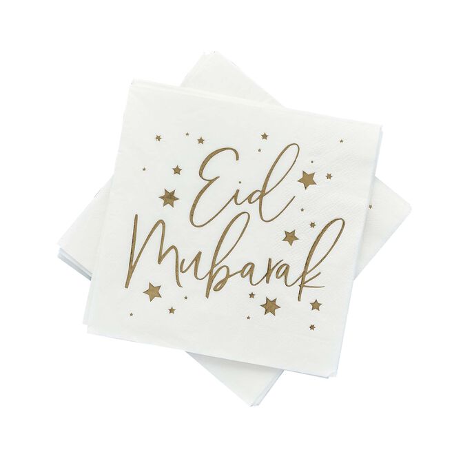 Eid Mubarak Paper Napkins - Pack of 16
