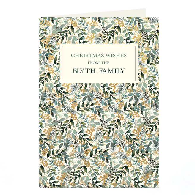 Personalised Christmas Card - Foliage Book Cover