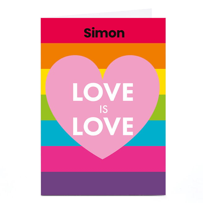 Personalised Hello Munki Valentine's Day Card -  Love is Love