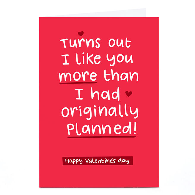 Personalised Blue Kiwi Valentine's Day Card - Turns Out I Like You