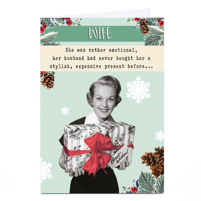 Personalised Quitting Hollywood Christmas Card - Wife Present