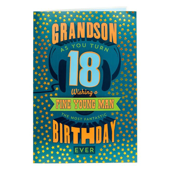 18th Birthday Card - Grandson Fine Young Man