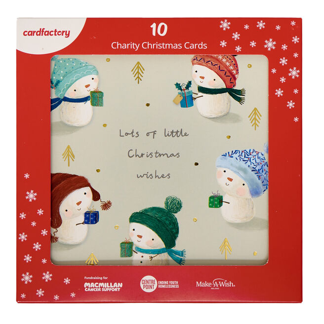 10 Square Snowmen Charity Christmas Cards