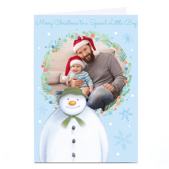 Photo Upload Snowman Christmas Card - Special Little Boy
