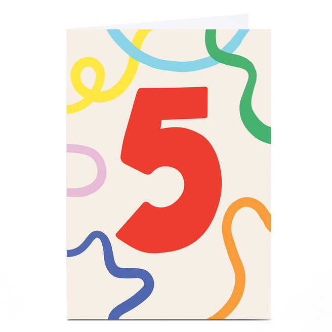 5th Birthday Card - Colourful Squiggles
