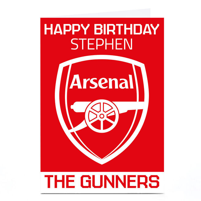 Personalised Football Birthday Card - Arsenal Happy Birthday 