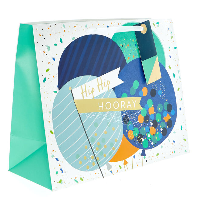 Large Landscape Gift Bag - Hip Hip Hooray Balloons