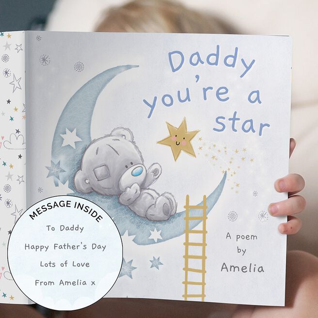 Personalised Tiny Tatty Teddy Daddy You're A Star Poem Book
