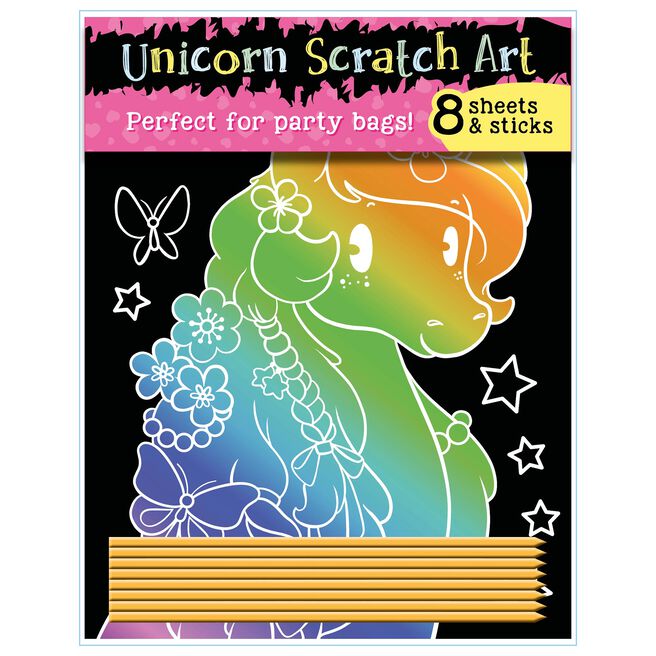 Unicorn Scratch Art - 8 Sheets & Scratch Tools