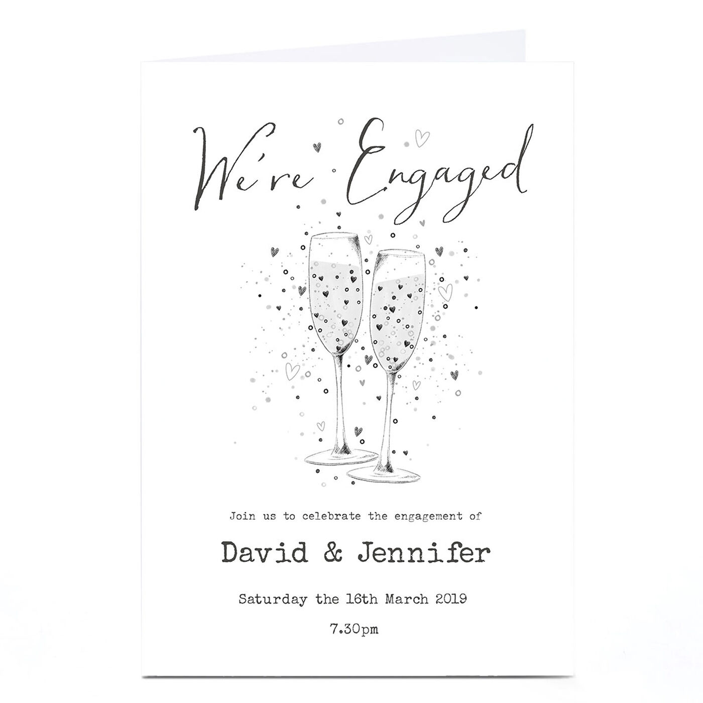 Buy Personalised Engagement Party Invitation Champagne for GBP 1.79