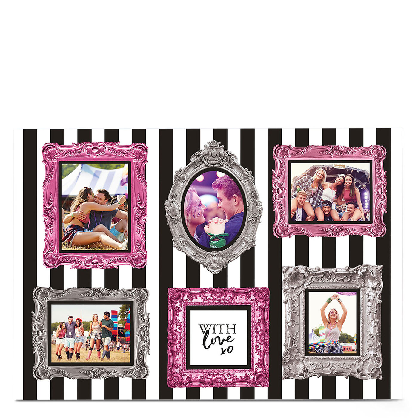 Buy Photo Card Six Frames & Stripes for GBP 1.79 Card Factory UK