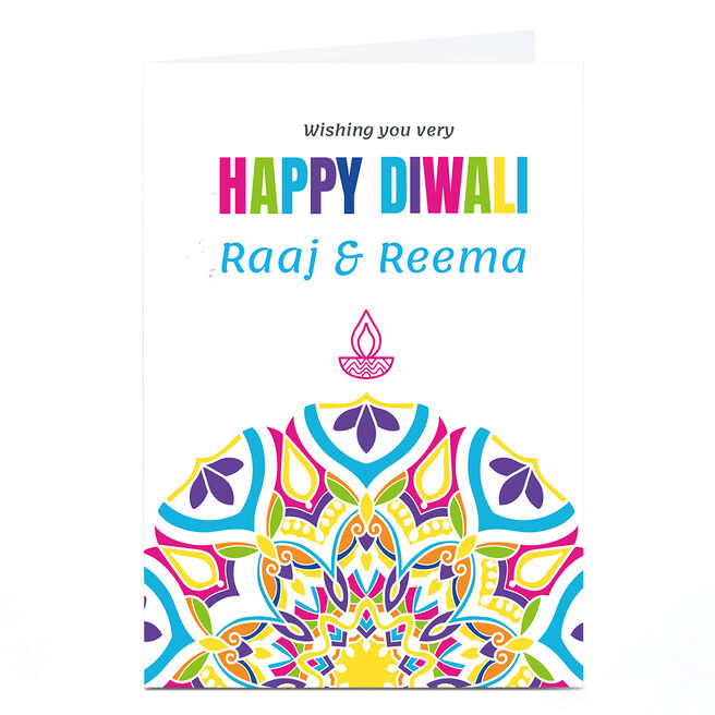 Personalised Roshah Designs Diwali Card - Colourful